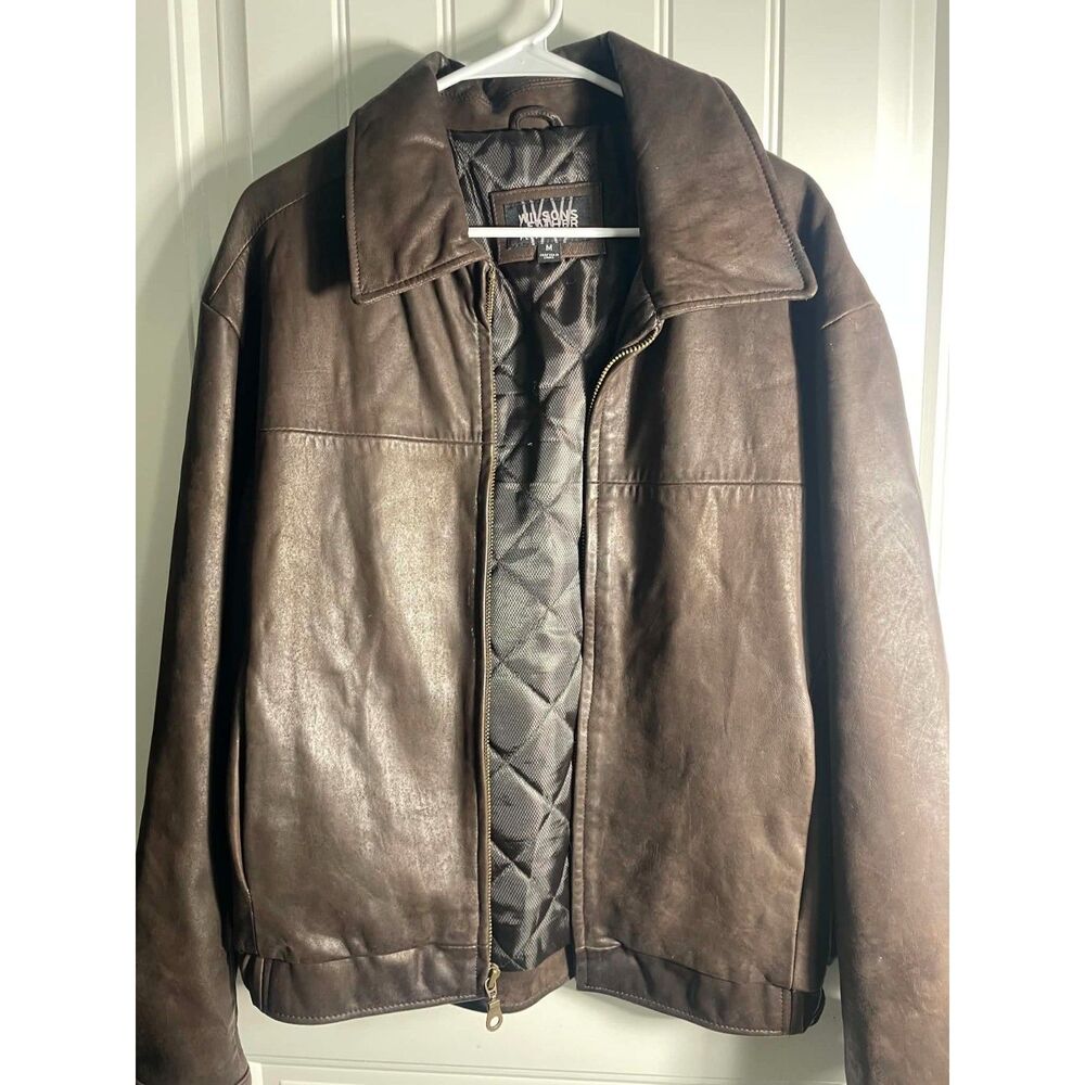 Wilson Men Leather Jacket Medium